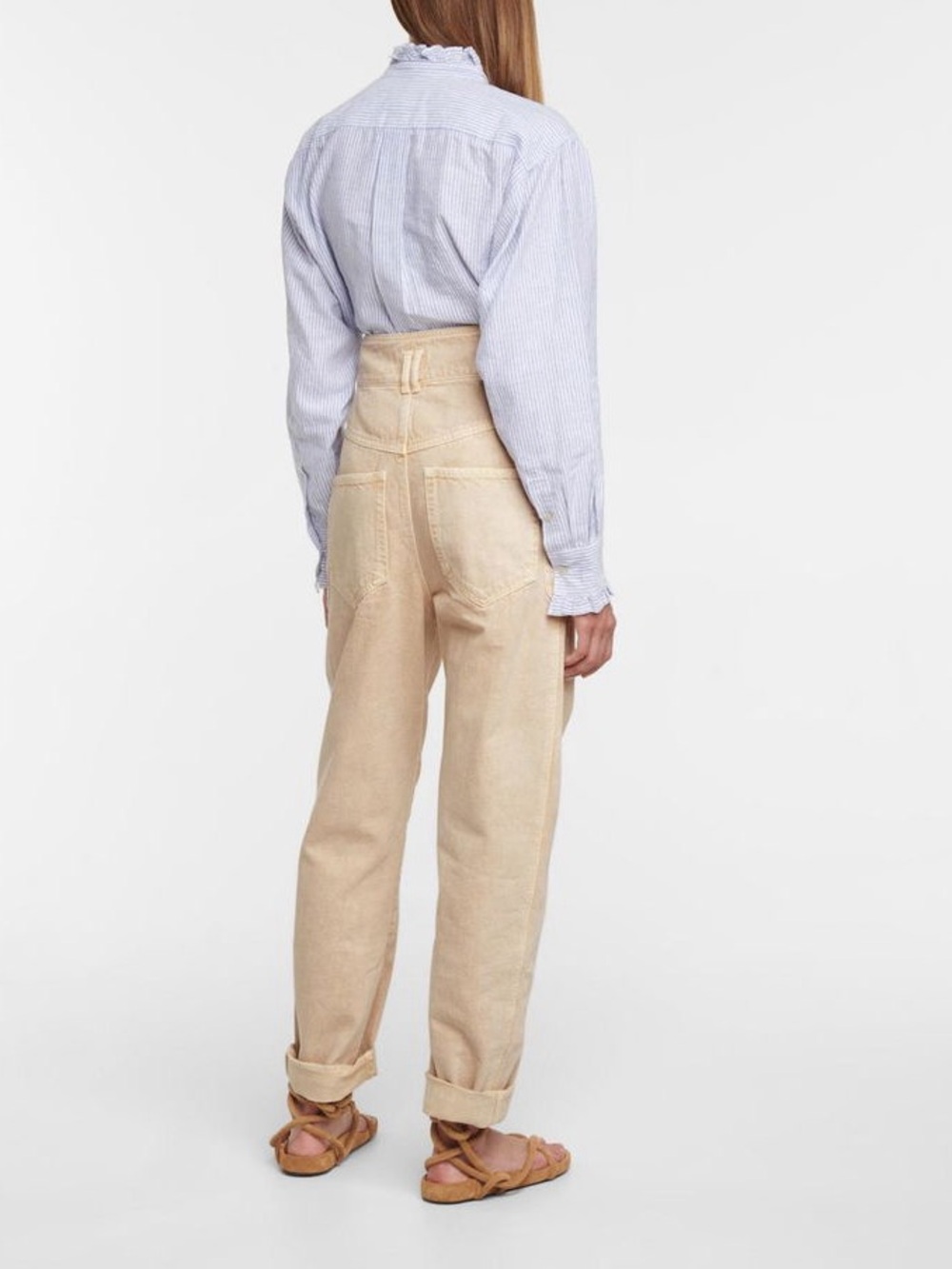 Isabel Marant Etoile Jeans Tess Slim Fit High-waist Boyfriend in Cream - Picture 9 of 10